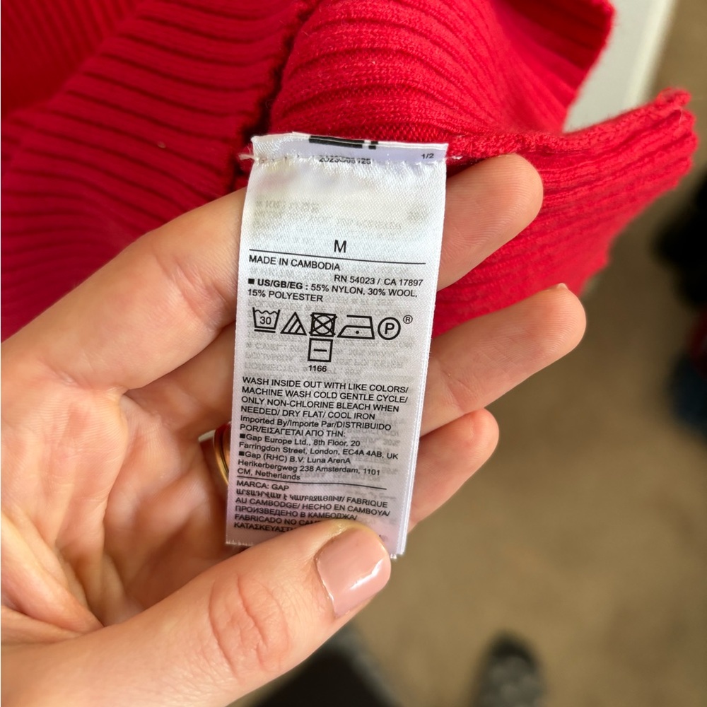 Gap Red Ribbed Sweater - Picture 3 of 4